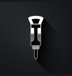 Silver Construction Jackhammer Icon Isolated