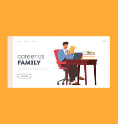 Career Vs Family Landing Page Template Busy Man