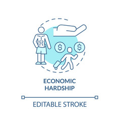 Economic Hardship Blue Concept Icon