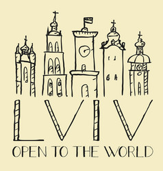 Hand Drawn Logo Of The City Of Lviv Ukraine