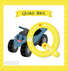 Letter Q Uppercase Tracing Quad Bike