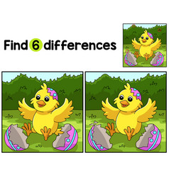 Chick Pop Out In Easter Egg Find The Differences