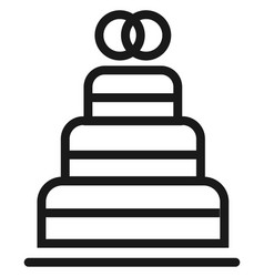 Wedding Cake Line Icon Party Dessert Symbol