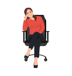 Business Woman Sad Sitting On Office Chair