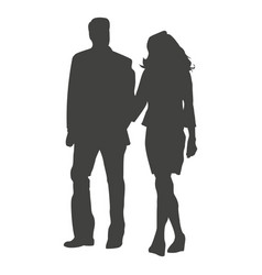 Couple Walking Holding Hands Silhouette