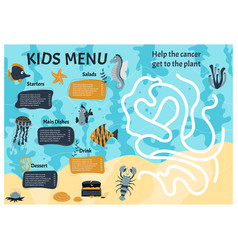 Cute Colorful Template For Childrens Menu With