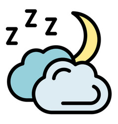 Sleep Night Icon Flat