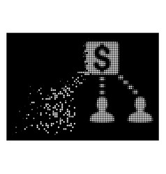 White Shredded Pixel Halftone Money Recipients