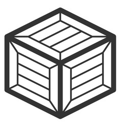 Wooden Crate Icon Storage Box Line Symbol