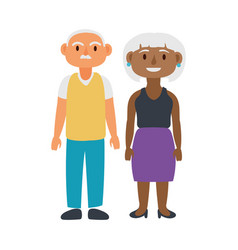 Interracial Old Couple Persons Avatars Characters