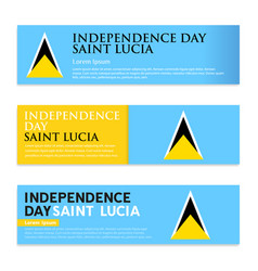 Saint Lucia Independence Day Set Of Panoramic