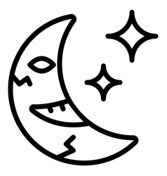 Scary Moon Line Icon