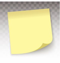 Yellow Sticky Note Isolated On A Transparent