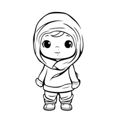 Cute Cartoon Little Muslim Girl In Hijab