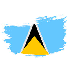 Saint Lucia Brush Stroke Flag Background Hand