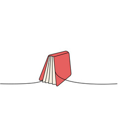 Closed Book One Line Colored Continuous Drawing