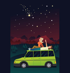 Couple Watching The Stars In The Sky