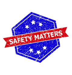 Hexagonal Bicolor Safety Matters Rubber Stamp