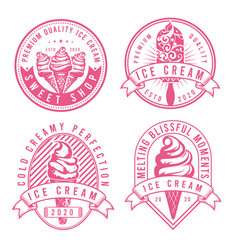 Set Of Vintage Ice Cream Shop Logo