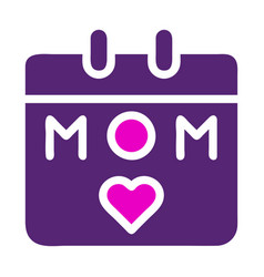 Calendar Mom Icon Solid Duocolor Pink Purple