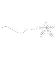 Continuous One Line Drawing Of Sea Starfish