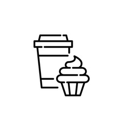 Coffee In A Takeaway Cup And Cupcake Sweet Treat