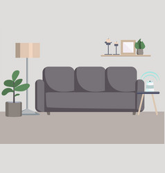 Empty Living Room Flat Color