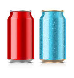 Tin Beer Can Mockup With Water Drops Condensation