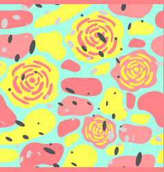 Abstract Flowers Shapes Seamless Pattern