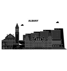 Albany United States Outline Travel Skyline