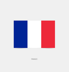 France Rectangle Flag Icon With Shadow