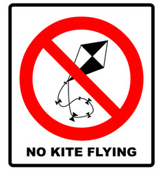 No Kite Flying Sign Warning