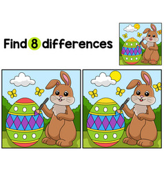 Rabbit Painting Easter Egg Find The Differences