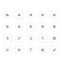 Type Paragraph And Character Line Icons Set