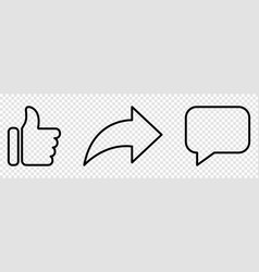 Like Share And Comment Outline Icons