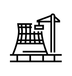 Plant Construction Nuclear Energy Line Icon