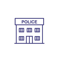 Police Station Line Icon