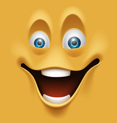 Smile Face On Yellow Background