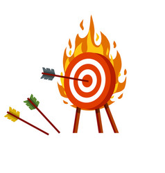 Target For Arrows Red And White Fire Aim