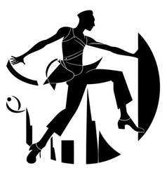 A Male Street Dance Hip Hop Dancer In Silhouette