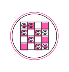 Filled Outline Board Game Of Checkers Icon