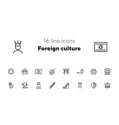 Foreign Culture Line Icon Set