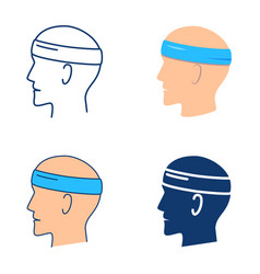 Man With Bandaged Head Icon Set