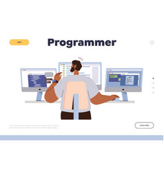 Programmer Landing Page Template Man Writing