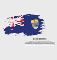 Saint Helena Flag Grunge Brush And Poster