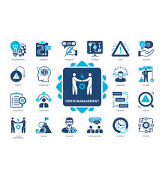 Crisis Management Solid Icon Set