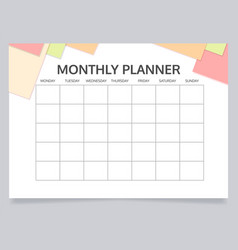 Monthly Schedule Planner Worksheet Design Template