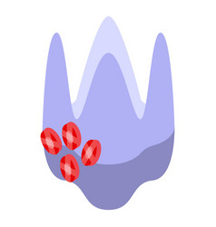 Ruby Gem Tooth Icon Isometric Oral Brush