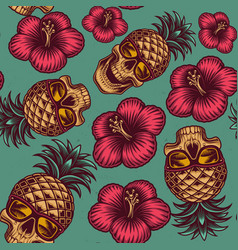 Seamless Color Pattern On Hawaiian Theme