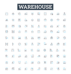 Warehouse Line Icons Set